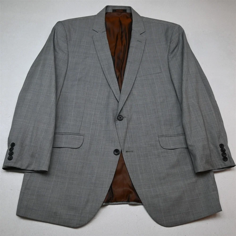Ben Sherman 44R 38x30 Gray Glenn Check 100% Wool Mens Jacket Pants Suit
